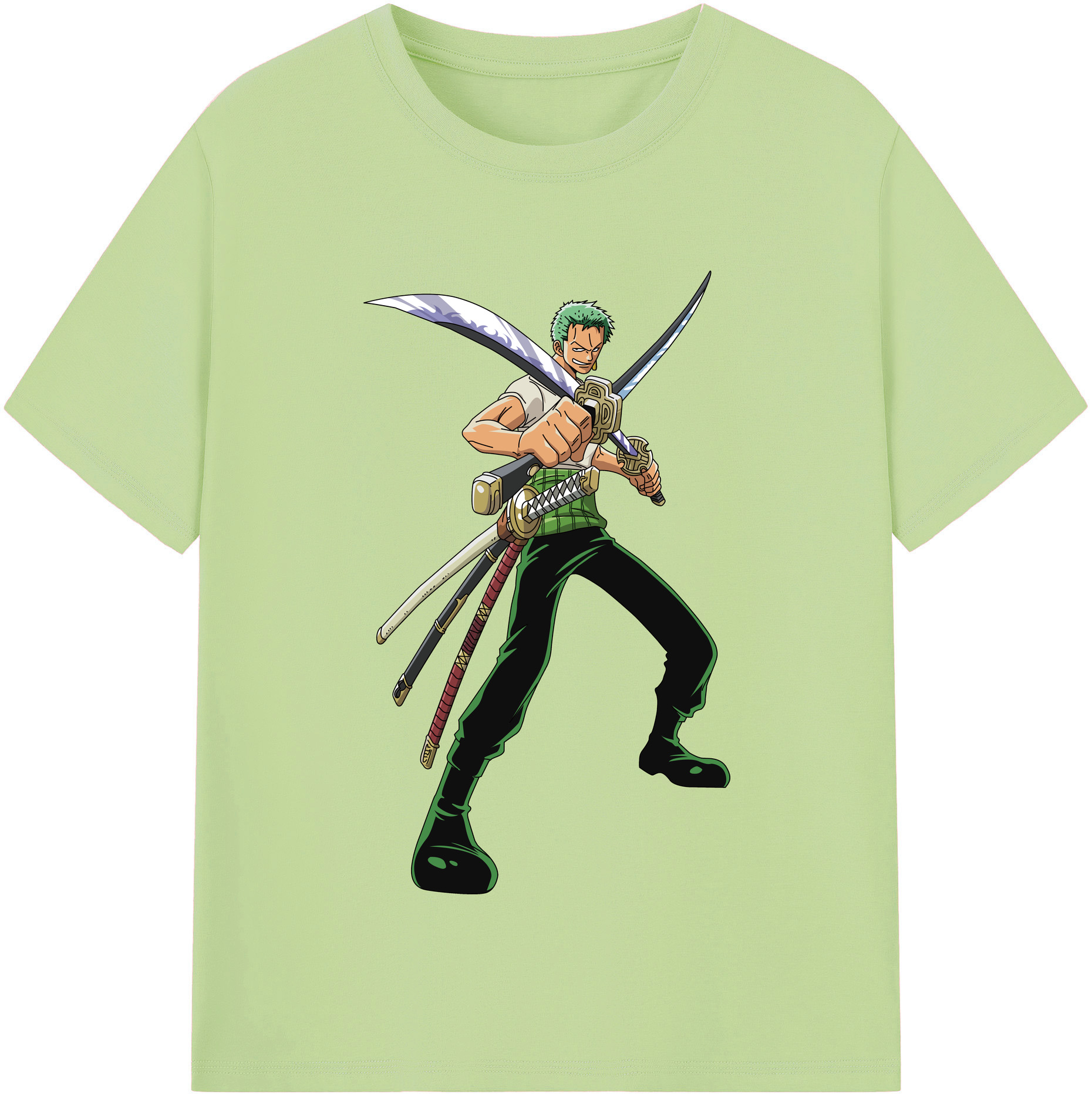 ワンピース ロロノア・ゾロ ONE PIECE Roronoa Zoro 綿100％半袖Tシャツ（フロントプリント）